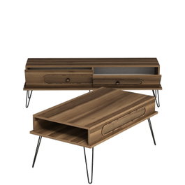 Hanah Home Ekol - Conjunto de muebles de salón Nogal